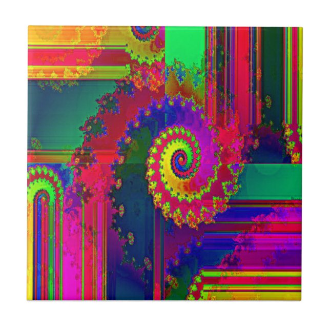 Bleeding Colors Fractal Tile (Front)