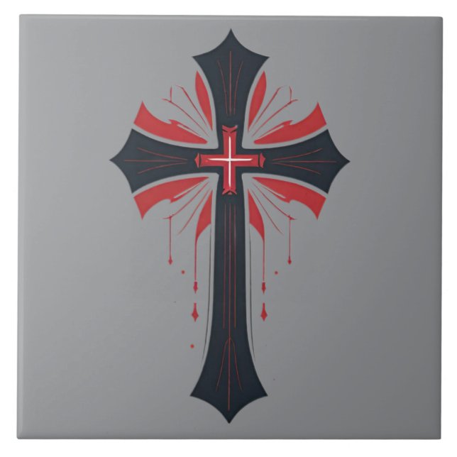 Bleeding Cross  Ceramic Tile (Front)