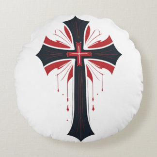 Bleeding Cross  Round Pillow