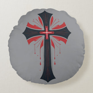 Bleeding Cross Round Pillow