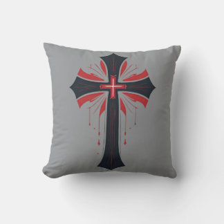 Bleeding Cross Throw Pillow