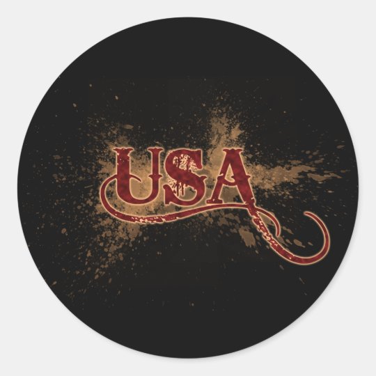 Bleeding Grunge USA Classic Round Sticker