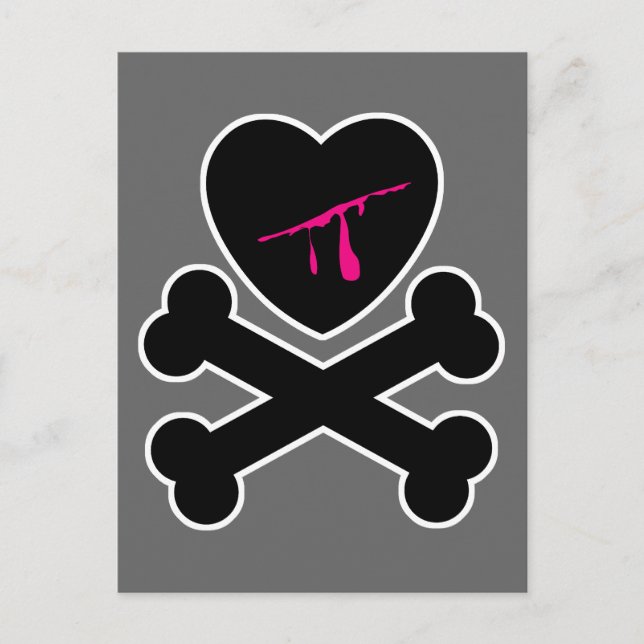 Bleeding Heart and Crossbones Postcard (Front)