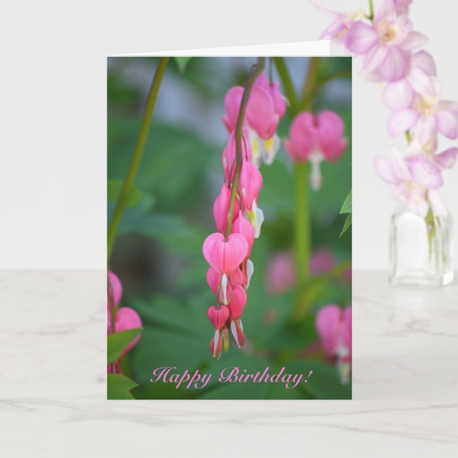 Bleeding Heart Birthday Greeting Card (Orchid)