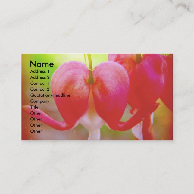 Bleeding Heart Business Card (Front)