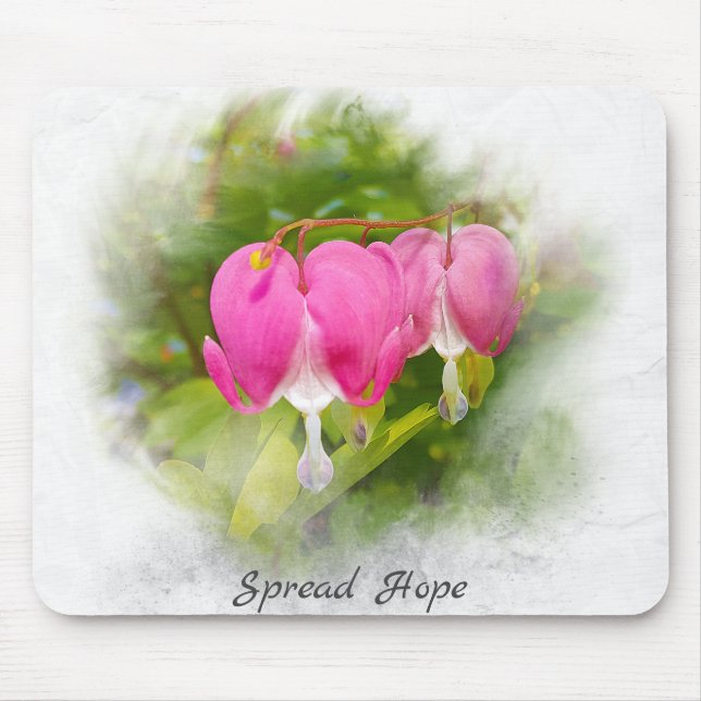 Bleeding heart flower macro mouse pad (Front)