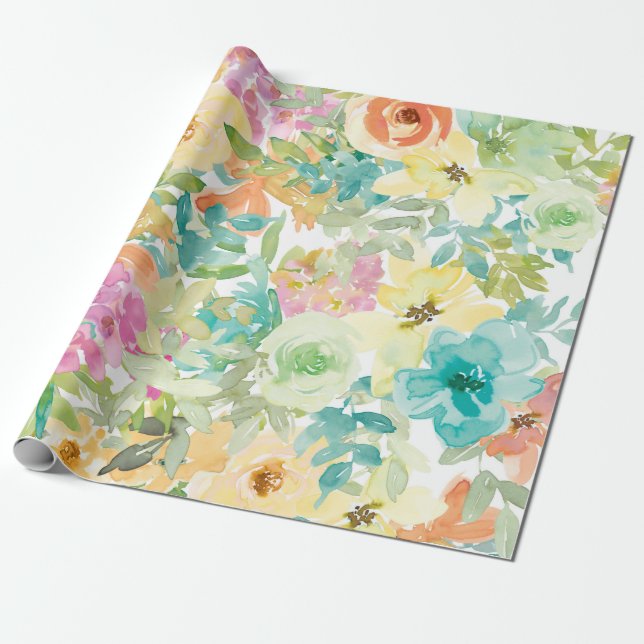 Bleeding Heart Flower Wrapping Paper (Unrolled)