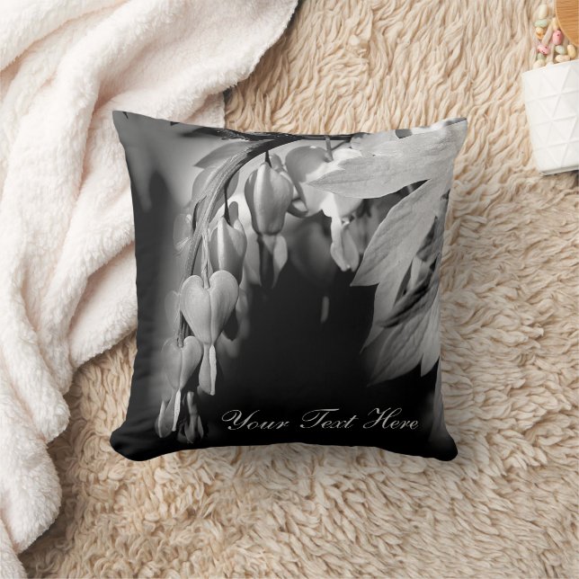 Bleeding Heart Flowers Personalized Throw Pillow (Blanket)