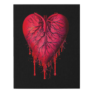 Bleeding Heart Love Heart break surreal Art Faux Canvas Print
