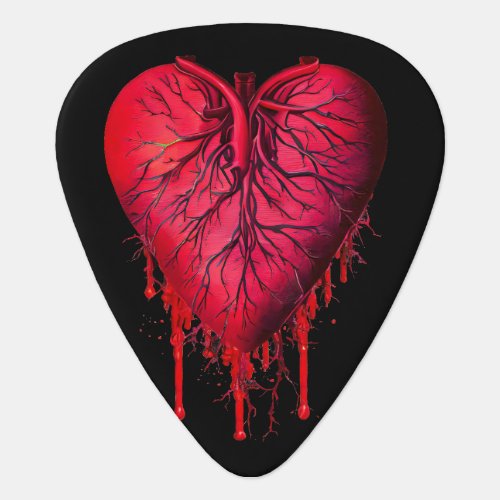 Bleeding Heart Love Heart break surreal Art  Guitar Pick