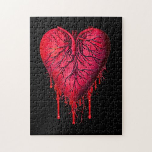 Bleeding Heart Love Heart break surreal Art   Jigsaw Puzzle
