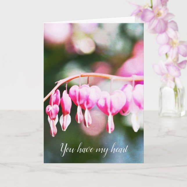 Bleeding Hearts Flowers Card (Orchid)