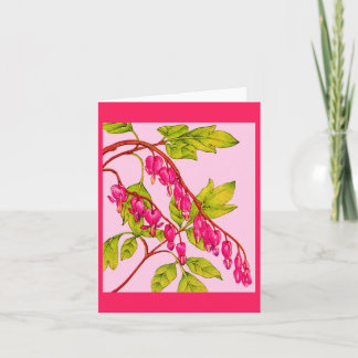 bleeding hearts flowers card