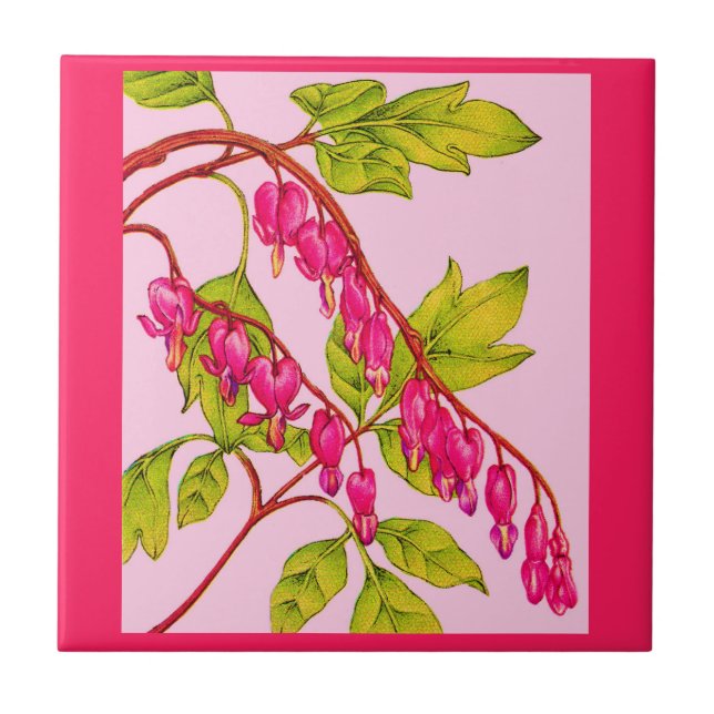 bleeding hearts flowers ceramic tile (Front)