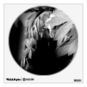 Bleeding Hearts Flowers In Black And White Wall Decal