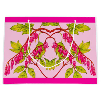 bleeding hearts flowers large gift bag