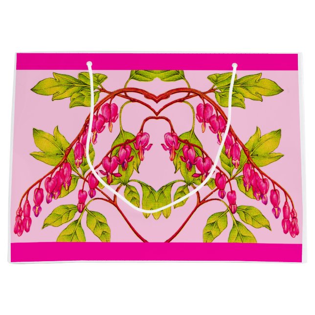 bleeding hearts flowers large gift bag (Front)