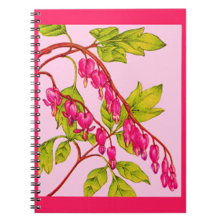 bleeding hearts flowers notebook