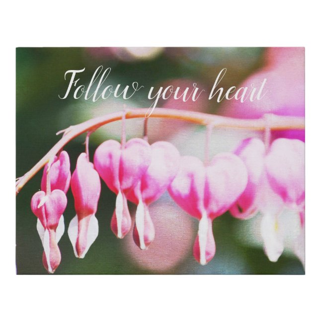 Bleeding Hearts Flowers pink floral photography Faux Canvas Print (Front)