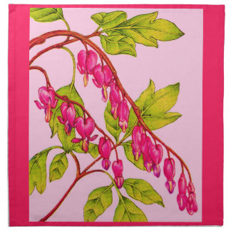 bleeding hearts flowers print cloth napkin