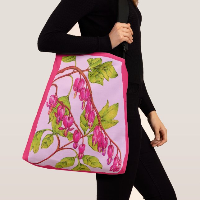 bleeding hearts flowers print crossbody bag (Close Up)