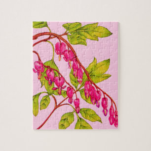 bleeding hearts flowers print jigsaw puzzle