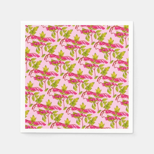 bleeding hearts flowers print napkins (Front)