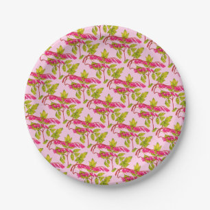 bleeding hearts flowers print paper plates