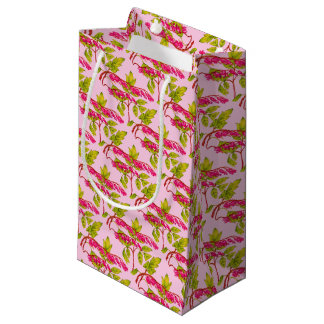 bleeding hearts flowers print small gift bag