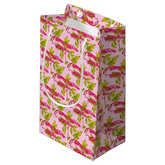 bleeding hearts flowers print small gift bag (Front Angled)