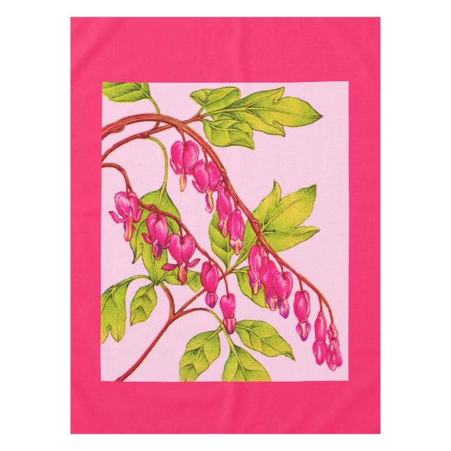 bleeding hearts flowers print tablecloth (Front)