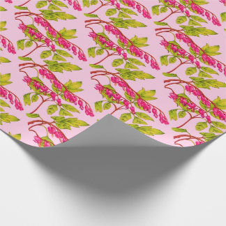 bleeding hearts flowers print wrapping paper