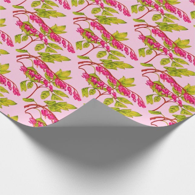 bleeding hearts flowers print wrapping paper (Corner)