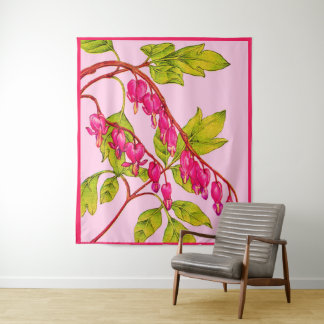 bleeding hearts flowers tapestry