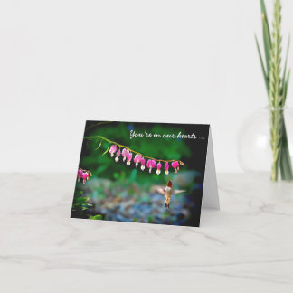 Bleeding Hearts Hummingbird Thinking of You Card