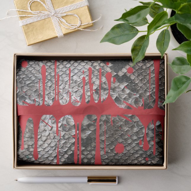 Bleeding Python Skin Gory Red Blood Halloween Yuk Tissue Paper (Gift)
