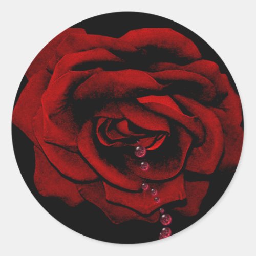 Bleeding Rose Classic Round Sticker