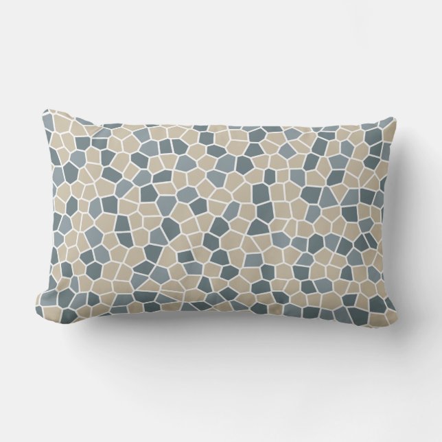 Bleeker Beige, Van Courtland Blue, Charlotte Slate Lumbar Pillow (Front)