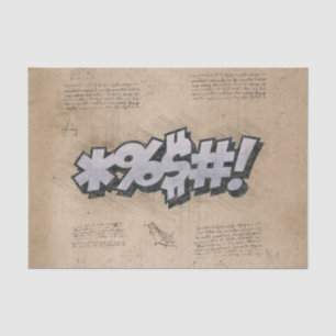 BLEEP! Vintage Comic Book Steampunk Pop Art Tissue Paper