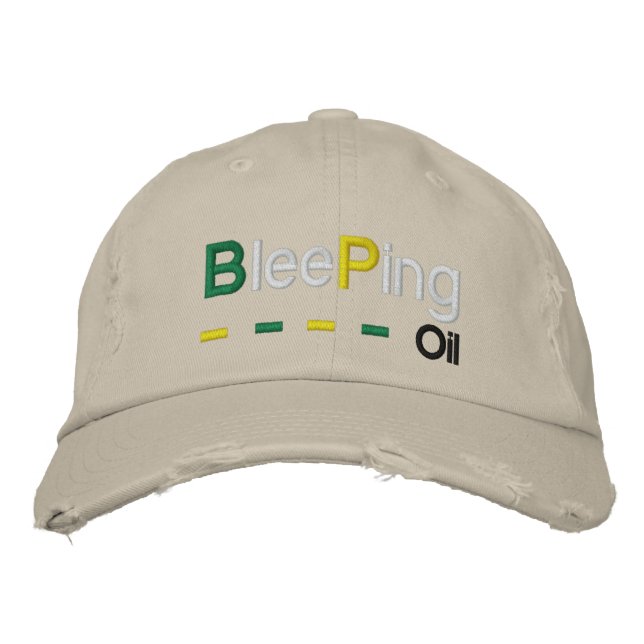Bleeping Oil Embroidered Baseball Cap (Front)