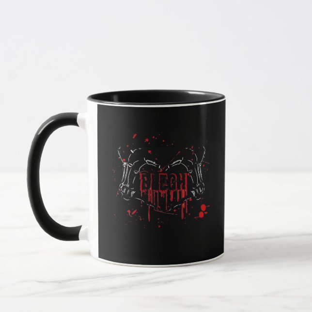 Blegh Breakdown, Skeleton Heart Hands, Emo Band, S Mug (Left)