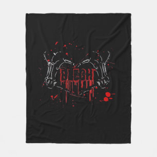 Blegh Breakdown Skeleton Heart Hands Emo Screamo Fleece Blanket