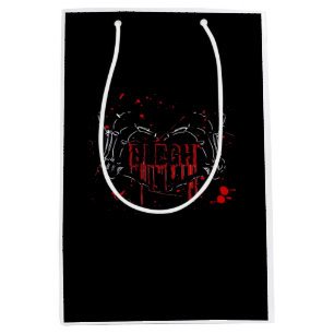 Blegh Breakdown Skeleton Heart Hands Emo Screamo Medium Gift Bag