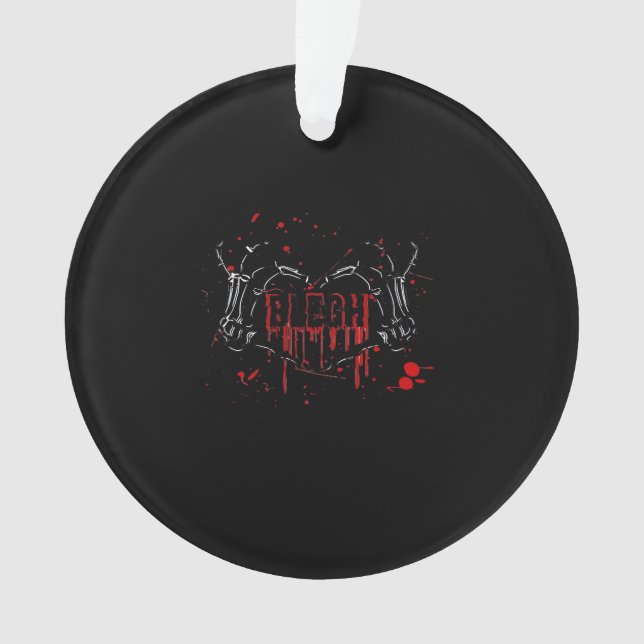 Blegh Breakdown Skeleton Heart Hands Emo Screamo Ornament (Front)