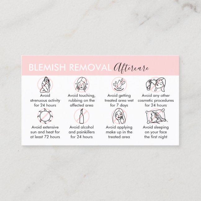 Blemish Removal aftercare Business Card