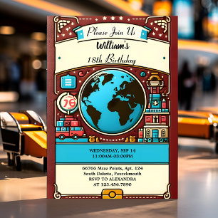 Blend Travel Cabin Beach Destination 32nd Birthday Invitation