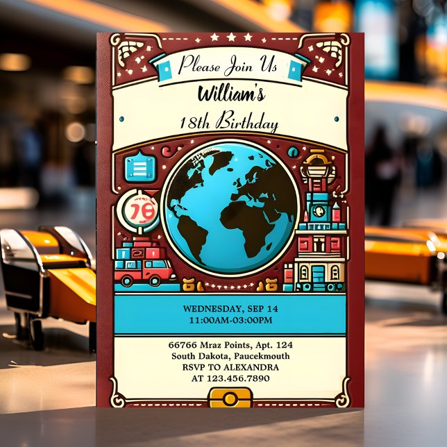 Blend Travel Cabin Beach Destination 32nd Birthday Invitation (Creator Uploaded)