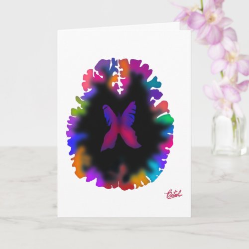 Blended colors brain design card