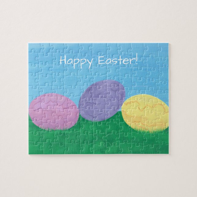 Blended Eggs in Grass Happy Easter Puzzles (Horizontal)