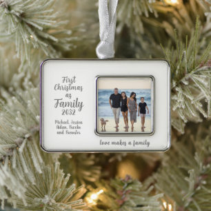 Blended Family 1st Christmas Personalized Photo Ornament